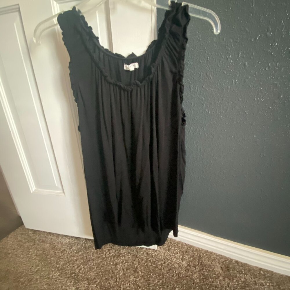 Maurices Women's Black Ruffle Tank Top XL